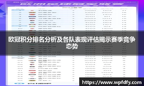 欧冠积分排名分析及各队表现评估揭示赛季竞争态势